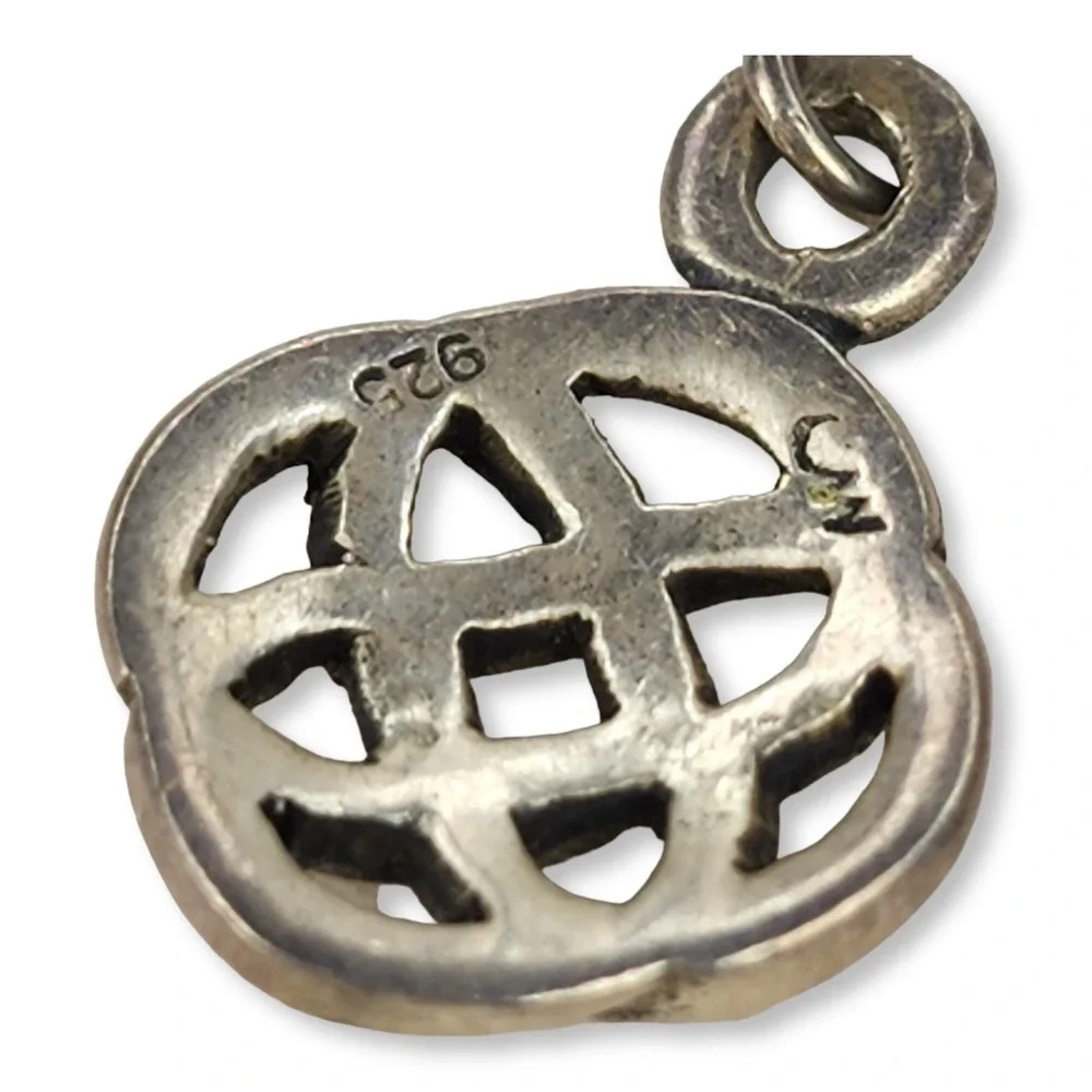 M Dangle Earrings Sterling Silver 925 OS Silver Vintage Celtic Knot Signed M